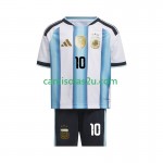 Camisolas de futebol Argentina Lionel Messi 10 Criança Equipamento Principal World Cup 2026 Manga Curta